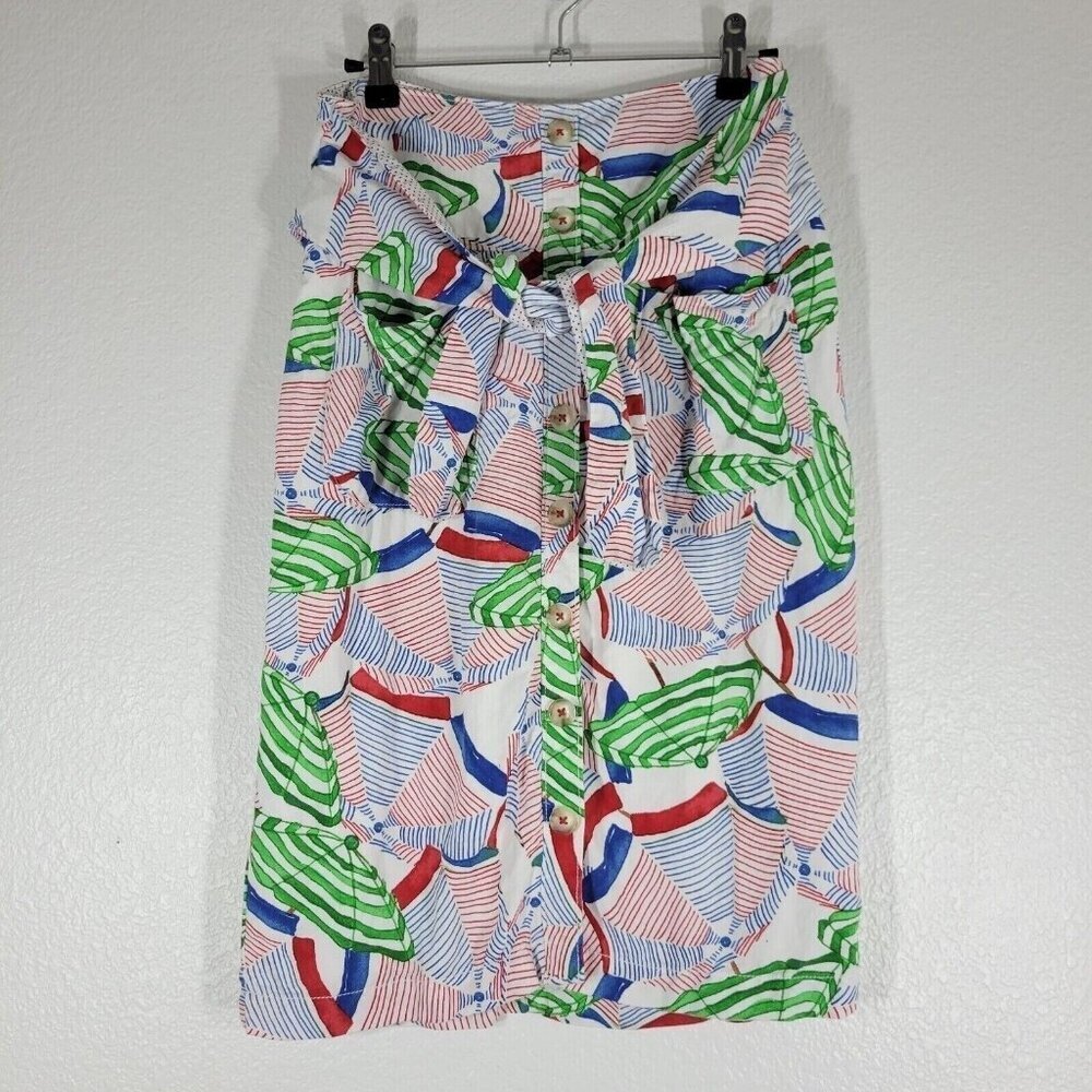 Anthropologie Conversations Umbrella Skirt Size 2 Tie Waist Nautical Coastal